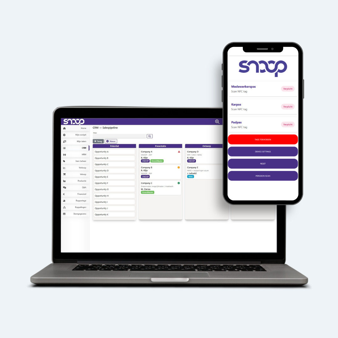 Desktop en mobiel SNOOP Software